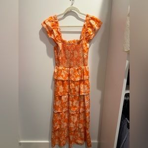 Saylor tiered midi dress